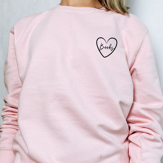 I Heart Books Sweatshirt - Pink